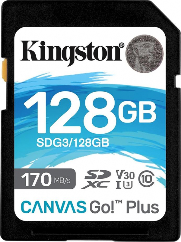 Карта памяти Kingston Canvas Go Plus 128Gb SDXC UHS-I U3 V30