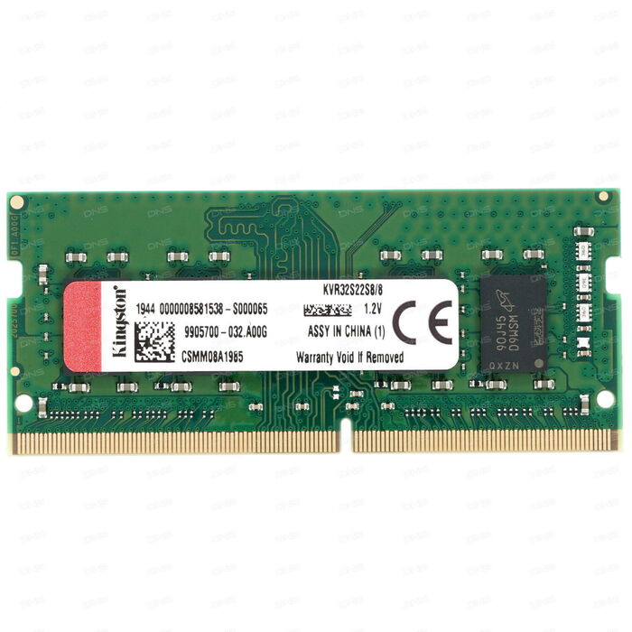 Оперативная память Kingston SO-DIMM DDR4 8Gb 3200MHz pc-25600 (KVR32S22S8/8)